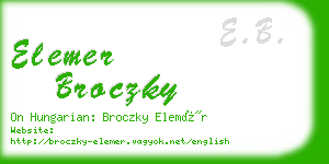 elemer broczky business card